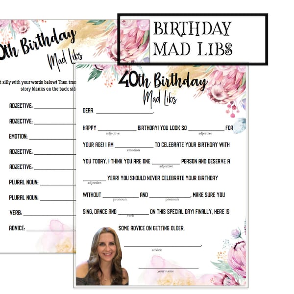 40th Birthday Mad Lib Game Etsy - Il 600x600.1715615195 Gxgr 