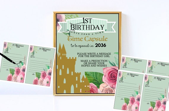 Time Capsule Birthday Sign 1st Birthday Party Printable | Etsy