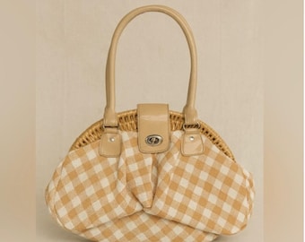 Vintage Tex by Max Azria Checkered Handbag Purse