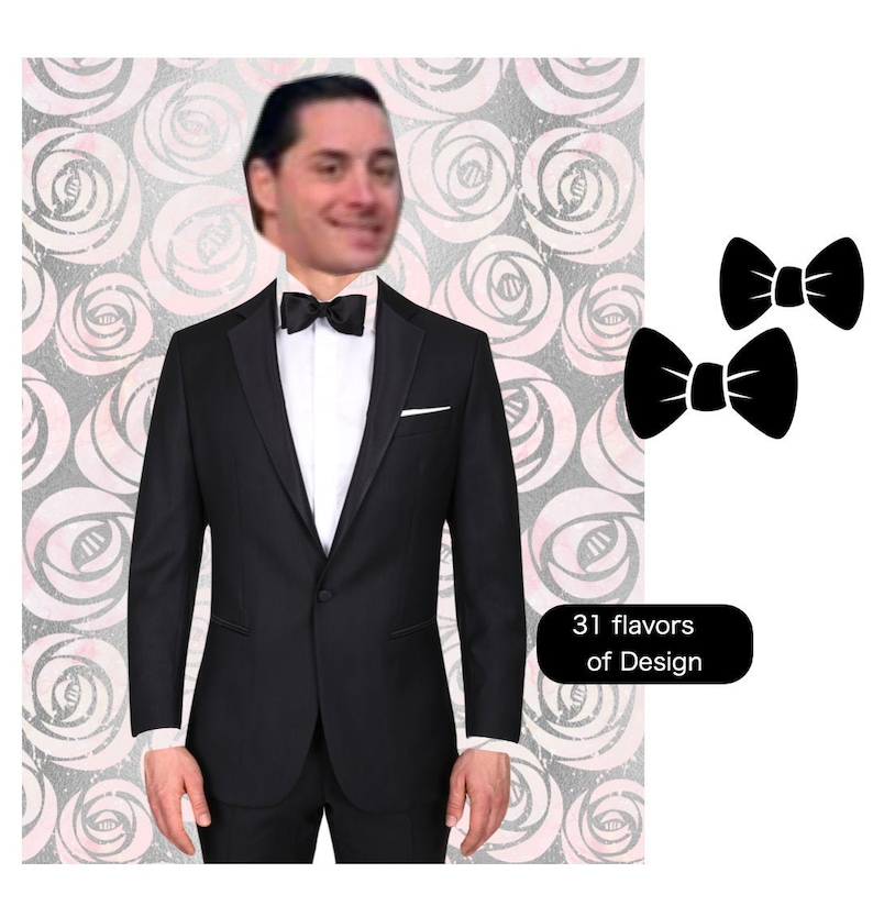 Pin the Bow Tie on the Groom Bridal Shower Game Bachelorette Party Game Customized with your Grooms Pic, bow ties Included image 1