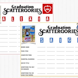 Graduation Party Games, Graduation Party Printables, Graduation Party Ideas, Graduation Scattergories Game, Graduation Party Downloads, Grad