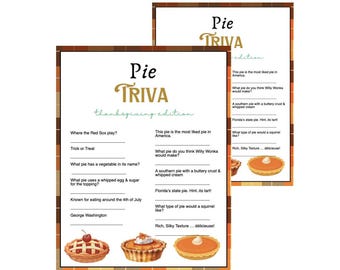 Thanksgiving Party Game Ideas | Pie Trivia