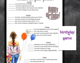 Girls Birthday Party Game-Whats in your phone? | Tween Party | Teen Party Game | Birthday Party Game