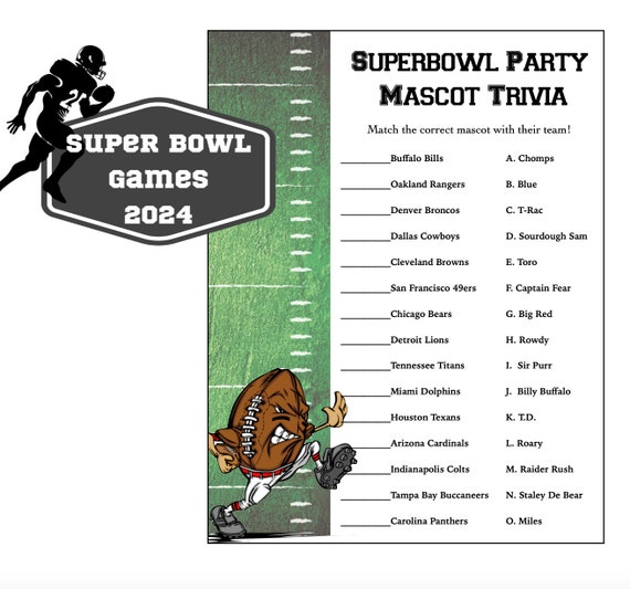Super Bowl Party Game Football Party Game Guess the Football