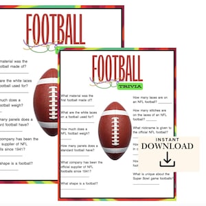 Super Bowl Football Trivia -all About the Football - Instant Download