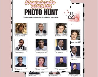 Bachelorette Party Game - Celebrity Photo Hunt - Scavenger Hunt Download