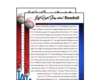 Baseball Party Game | Left Right Story | Pass the Present Game,  Left / Right Baseball Story - Instant Download - baseball birthday party