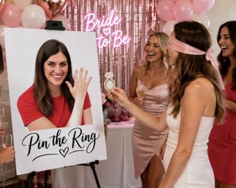 Custom Bride Pin the Ring Game – Bachelorette Party Poster (Digital Download)