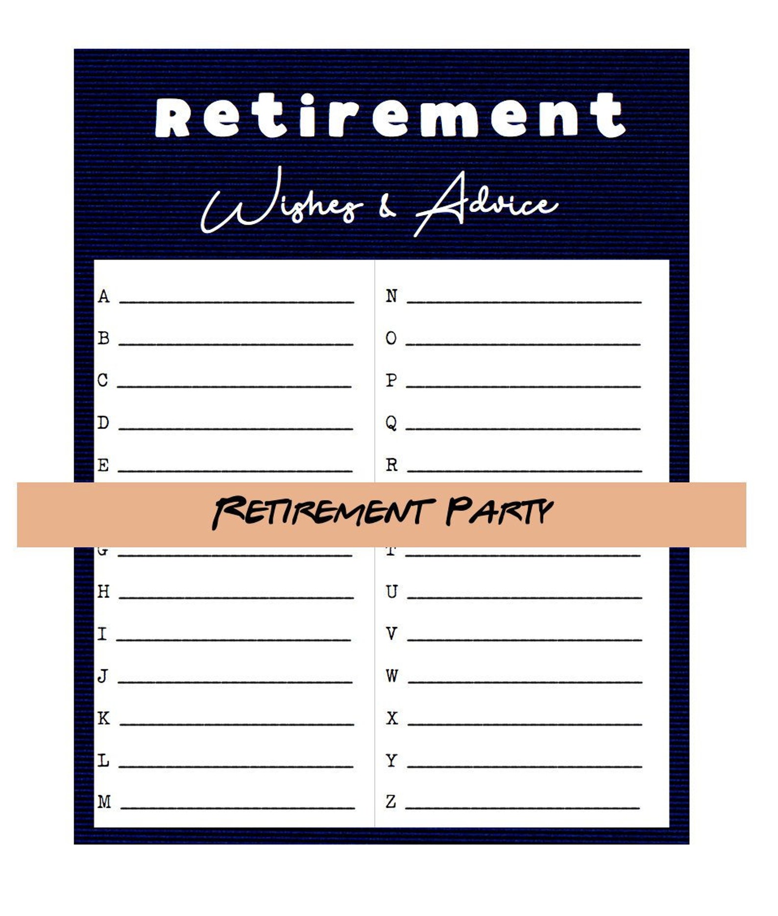 Retirement Party Activity DIY Retirement Party-have Your - Etsy