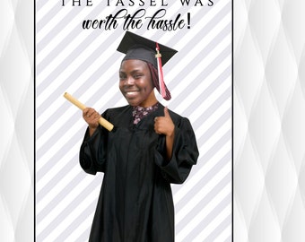 Pin the Tassel on the Graduate - Graduation party - Customized with your Graduate Pic, Tassel Print outs included