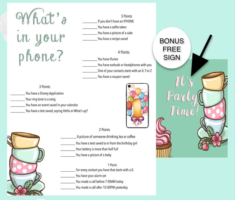 1st Birthday Get together Sport Whats within just your cellphone-Birthday Get together Options-Down load Printables graphic about What's in Your Phone Game Free Printable named 1st Birthday Occasion Recreation Whats inside of your cell phone-Birthday Celebration Options-Down load Printables