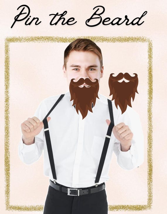 Pin the Beard on the Groom - Bridal Shower Game \ Bachelorette Party Game -  Customized With Your Grooms Pic, Mustache Beard Included - Etsy