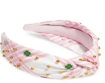 Shiraleah lucky charms Studded Knot Headband with Green Clover Accents