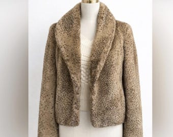 Vintage Mossimo Supply Co. Tan Teddy Faux Fur Jacket Medium