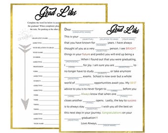 Abschluss Spiele | Mad Libs-Instant Download | Abschlussfeier-Ideen | Version 2023 | Grad Libs