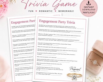 Engagement Party Trivia Game | Proposal Bridal Shower Fun (Instant Download)