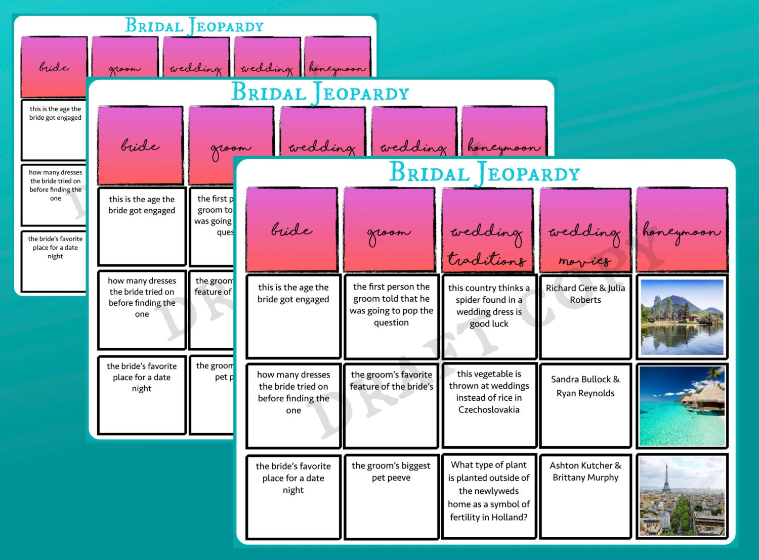 Jeopardy Fragen Musik - Bridal Shower Jeopardy Game Instant Download Etsy