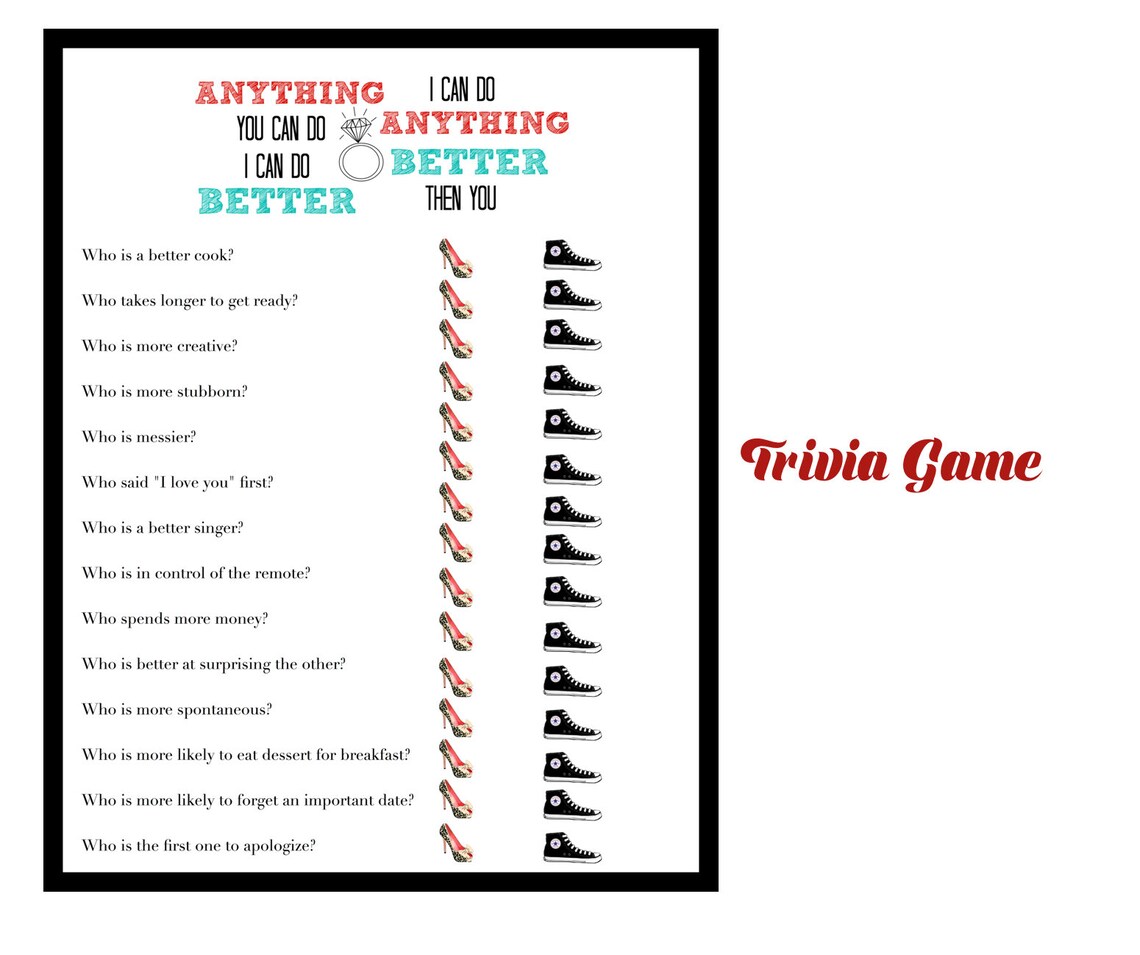 Bridal Shower Game // Wedding Shower Game // Engagement Party Etsy