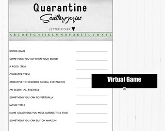 Virtual or Remote Game- Scattergories - Quarantine Scattergories | Printable Birthday Game | Email or Print to play at home or virtually