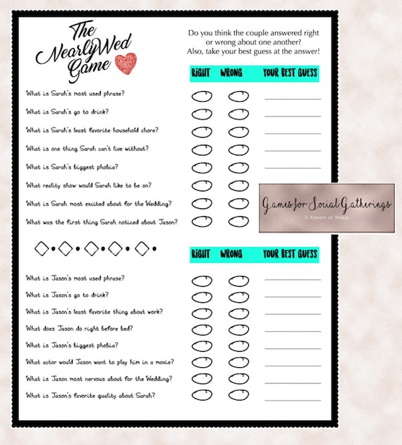 Newlywed not game questions so 250 NEWLYWED