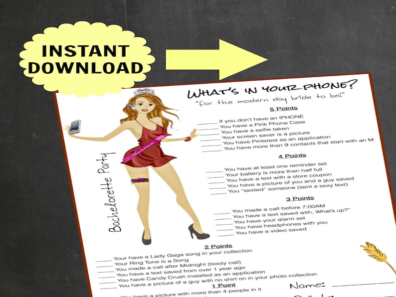 Bachelorette Party Game whats In Your Phoneinstant Download Etsy bachelorette-party-game-whats-in-your-phoneinstant-download-etsy