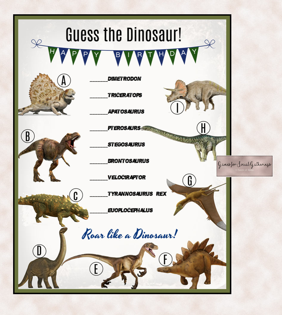 Jeux pour un anniversaire dinosaure - Au pays de Candice