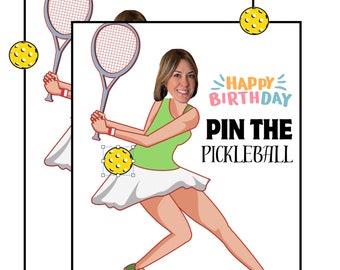 Pin the Pickleball -Bridal Shower Game \ Bachelorette Party Game - Birthday Party Game Customized with your Pic of Choice