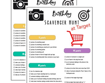 Target Scavenger Hunt Game-Instant Download Custom Order-PDF FILE - Free Customization - Birthday Party