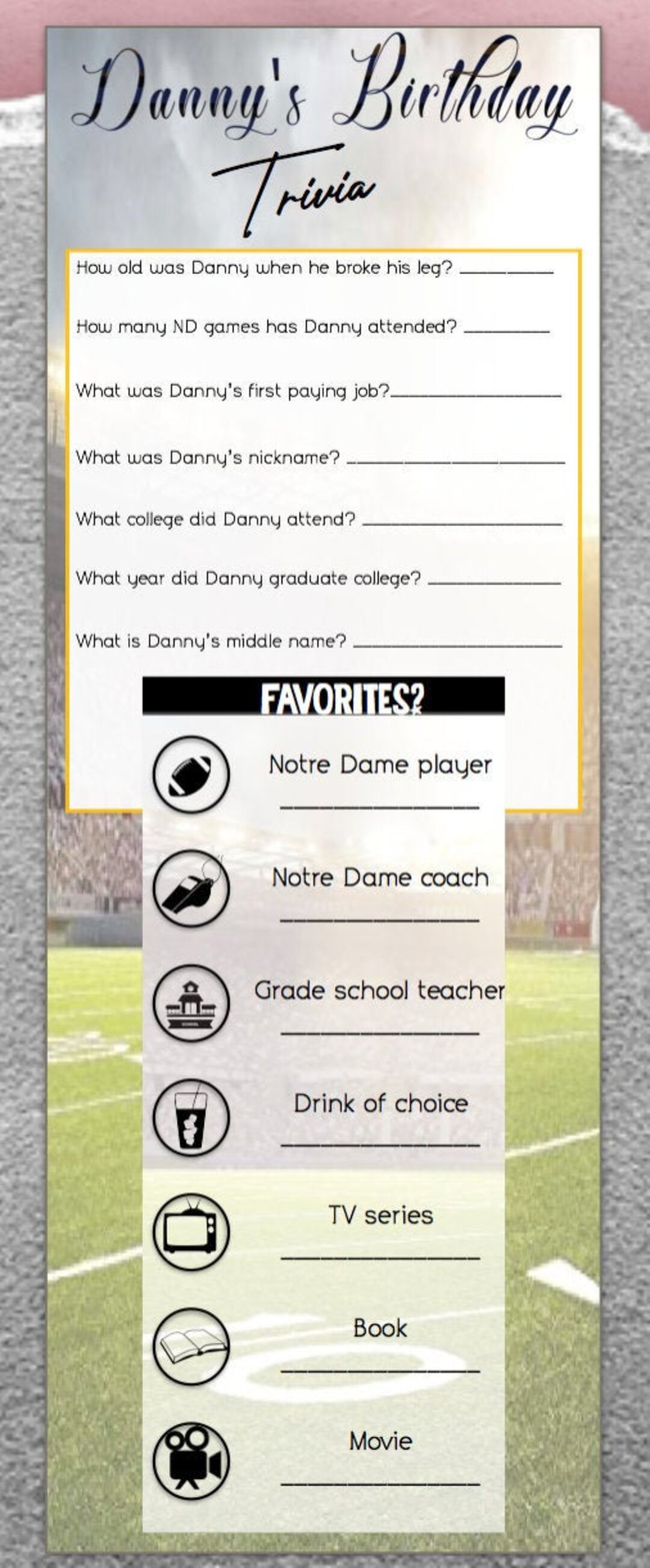 Custom Birthday Trivia Game | Birthday Game for Any Age | Fun Birthday