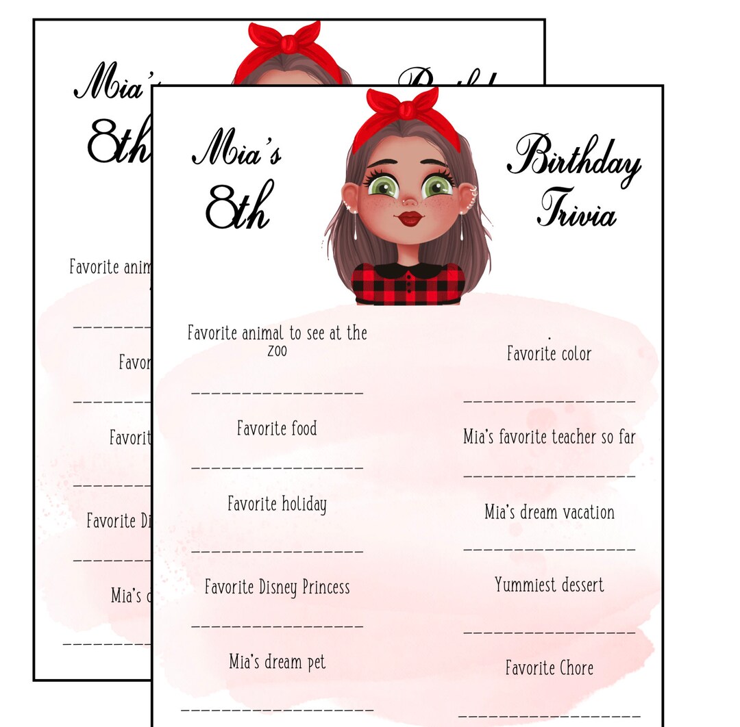 Tween Girls Birthday Party Game Who Knows the Birthday Girl the Best