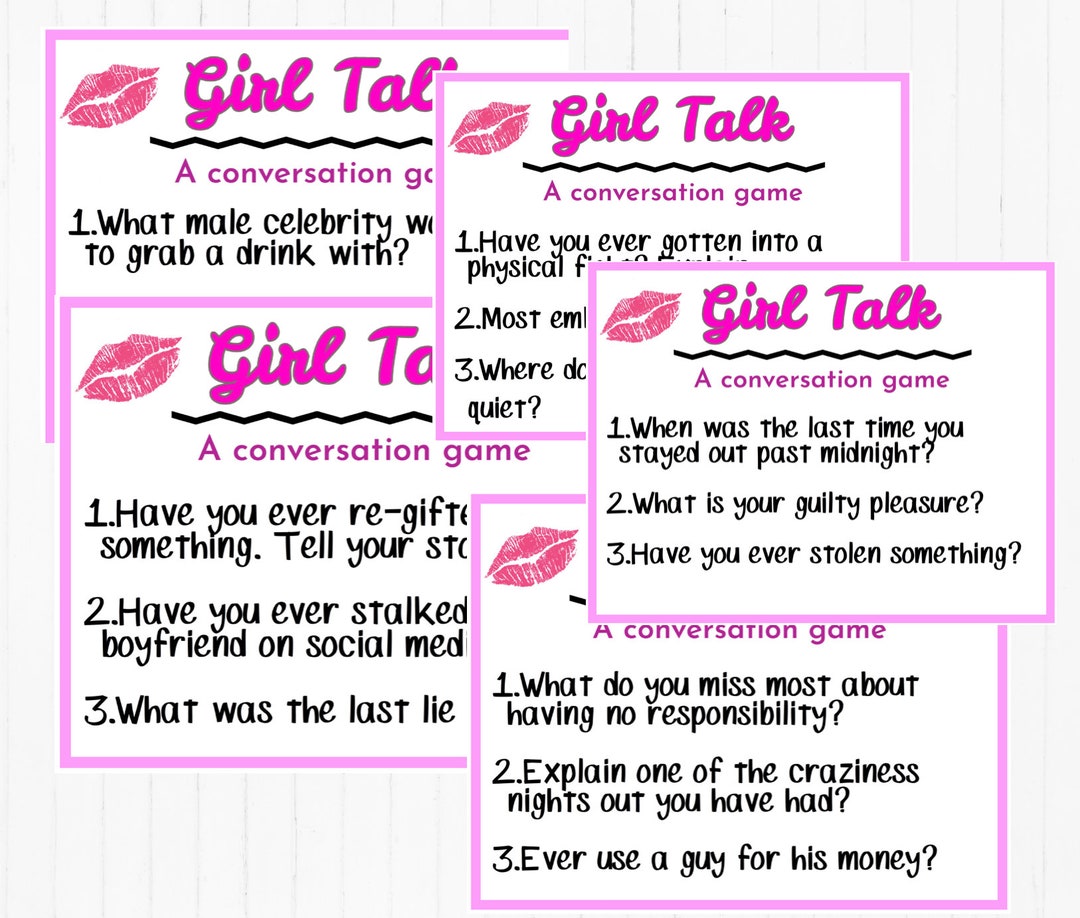 Girl Talk Conversation Game Activity Fun Game / Conversation Activity
