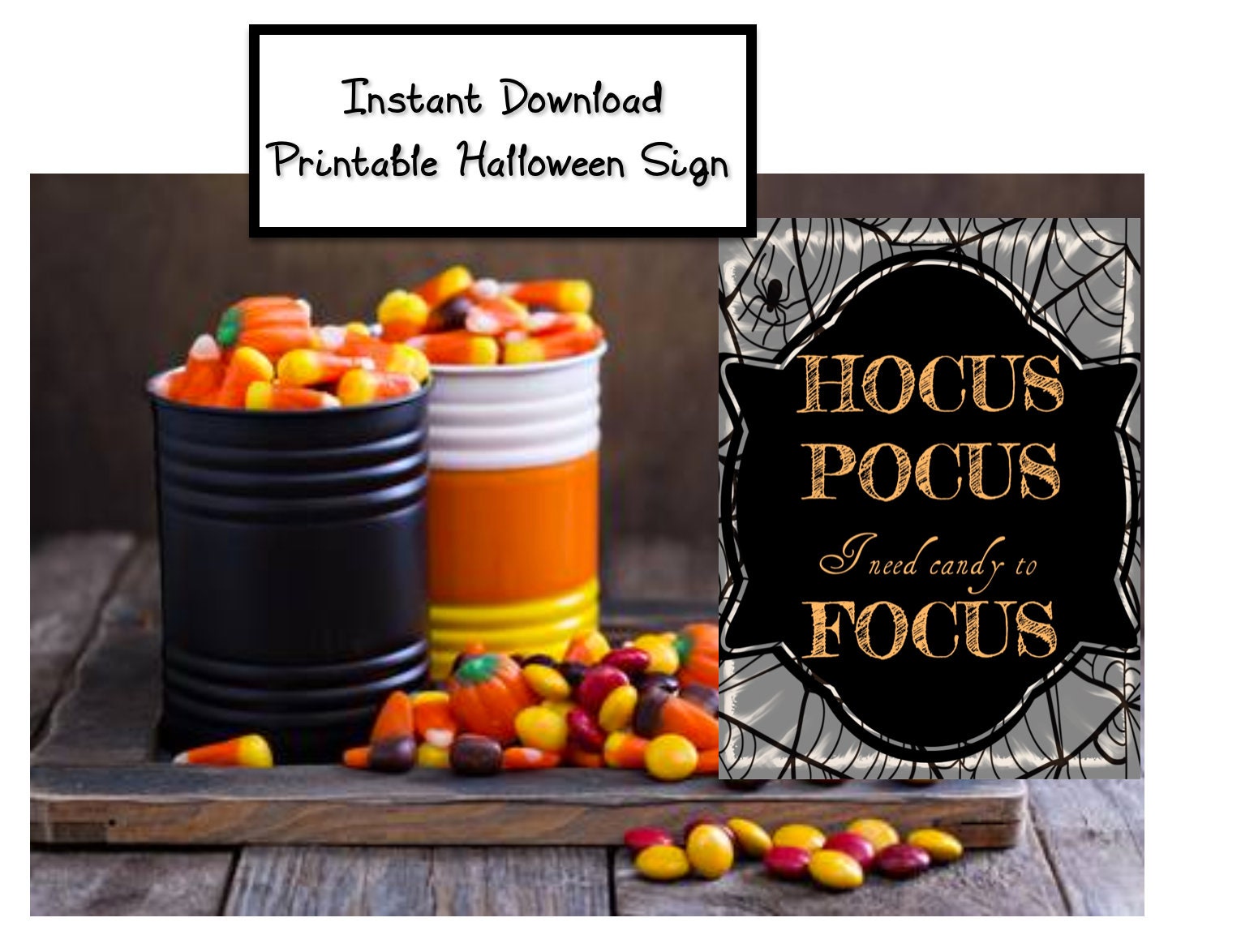 Hocus Pocus I Need to Candy to Focus Halloween printable | Etsy Hocus Pocus I Need Candy To Focus