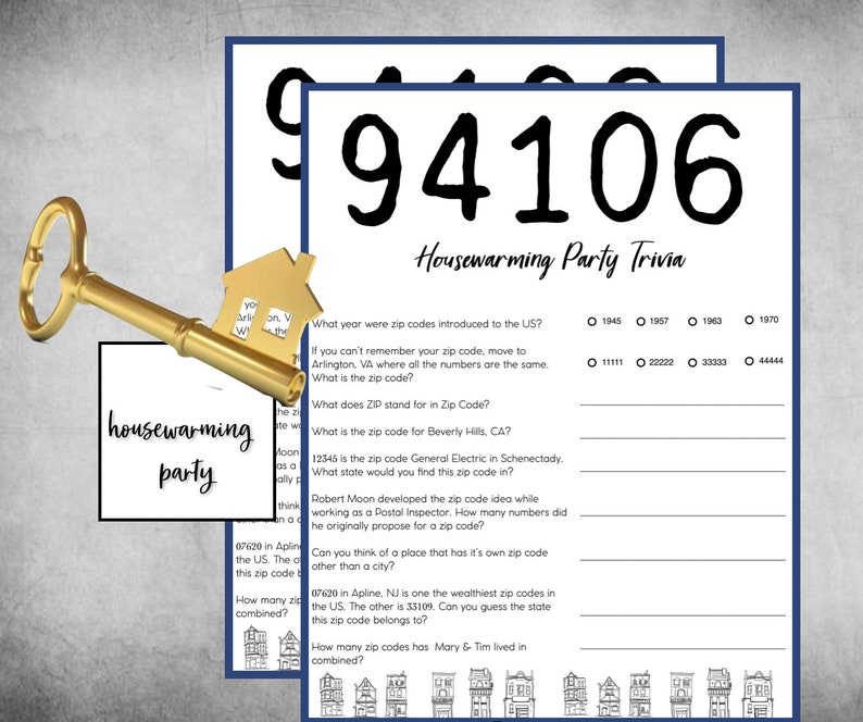 house warming party trivia game zip code game are you etsy