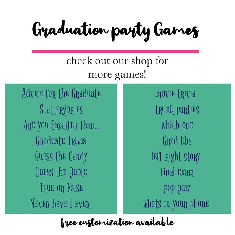 Graduation Party Games, Graduation Party Printable, Graduation Party Decorations, Graduation Ideas, Are you smarter than a College Graduate image 3