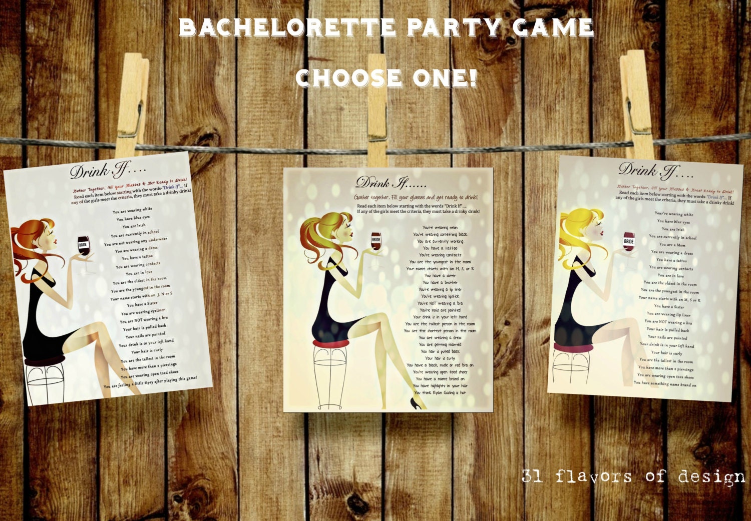 Bachelorette Party Game or Bridal Shower Game instant - Etsy