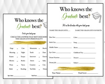 Graduation Party Game | High school Gradation, 8th Grade Graduation | Who knows the Graduate the best | The Graduate Trivia