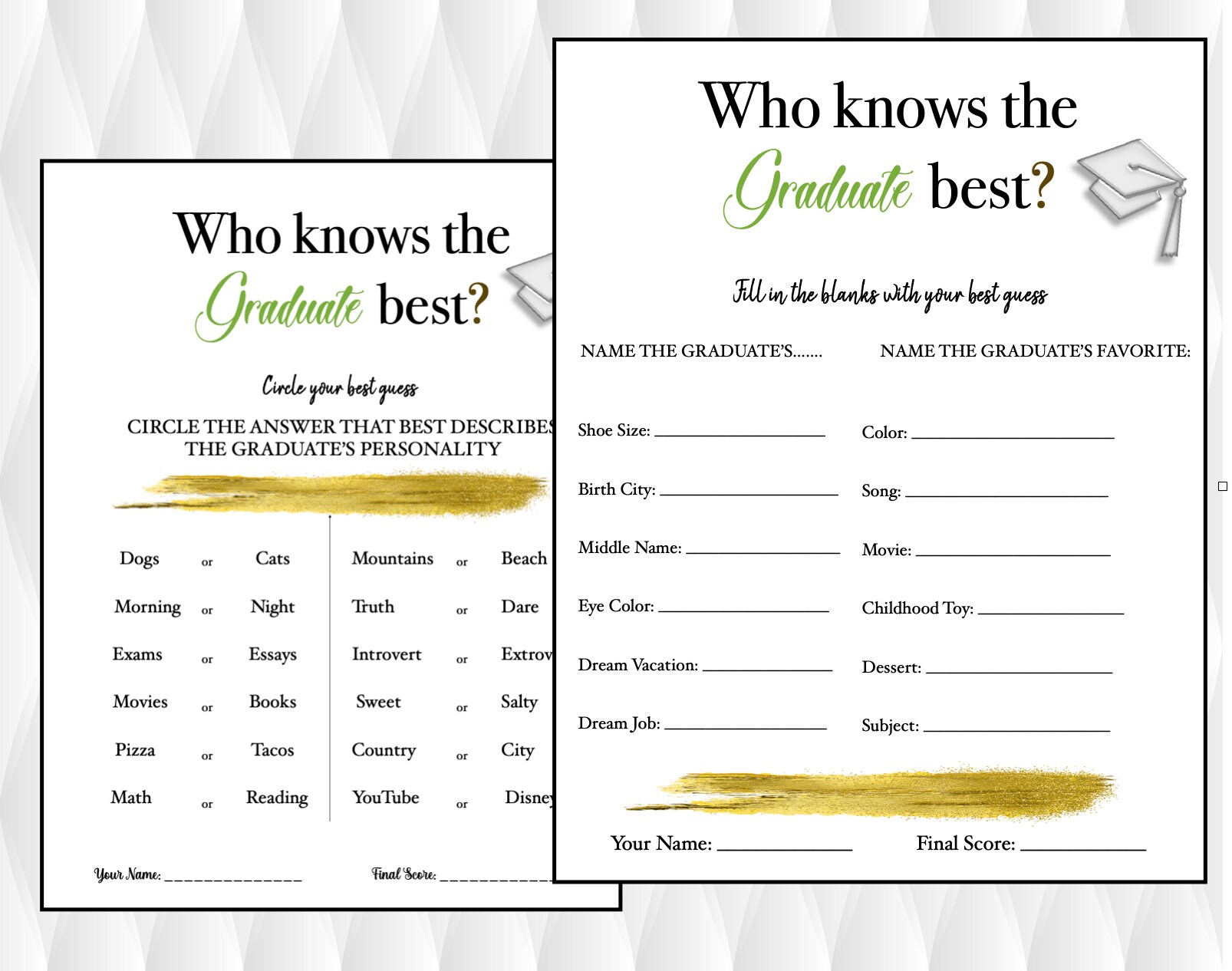 Graduation Party Game High School Gradation, 8th Grade