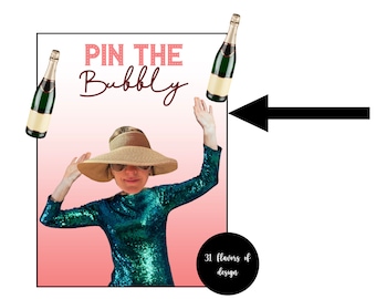 Pin the Bubbly - Bridal Shower Game \ Bachelorette Party Game  | Birthday Party Game - Customized with your picture