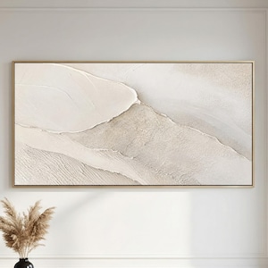 Large 3D Textured Wall Art, Minimalist Wabi Sabi Painting, Neutral Beige Abstract Textured Art,Original Japandi Decor for Modern Living Room