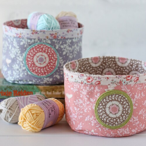 Round Fabric Basket PDF Sewing Pattern Etsy