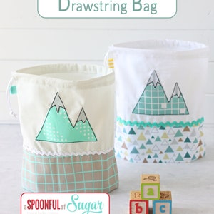 Adventure Awaits Drawstring Bag pdf Sewing Pattern