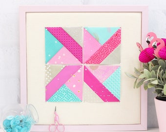 Wheels Foundation Paper Piecing Quilt Block PDF Pattern, FPP 5 Sizes - 2 inch, 3 inch, 4 inch, 5 inch, 6 inch, Print at Home