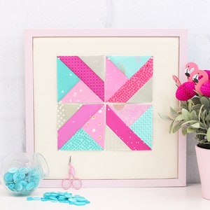 Wheels Foundation Paper Piecing Quilt Block PDF Pattern, FPP 5 Sizes - 2 inch, 3 inch, 4 inch, 5 inch, 6 inch, Print at Home