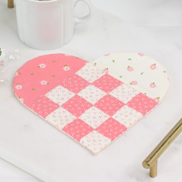 Braided Heart Mugrug Coaster PDF Sewing Pattern