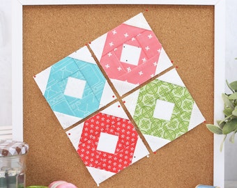 Lattice Weave Foundation Paper Piecing Quilt Block PDF-patroon, FPP 5 maten - 2 inch, 3 inch, 4 inch, 5 inch, 6 inch, thuis afdrukken