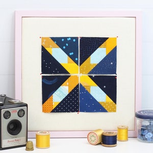 Starry Night Foundation Paper Piecing Quilt Block PDF Pattern, FPP 5 Sizes - 2 inch, 3 inch, 4 inch, 5 inch, 6 inch, Print at Home