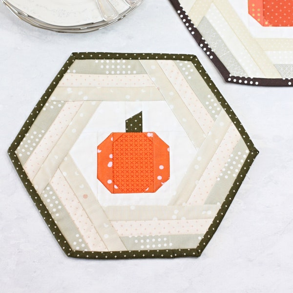 Hexie Pumpkin Placemat PDF Sewing Pattern