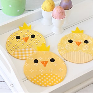 Chick Coaster Mug Rug PDF Sewing Pattern
