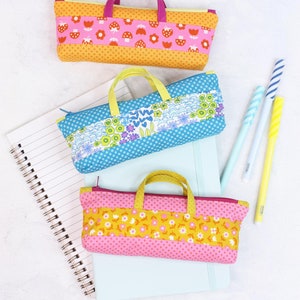 Tiny Tote Zippered Pouch, Pencil Case, Makeup Purse, PDF Sewing Pattern