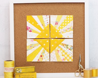 Sunburst  Foundation Paper Piecing Quilt Block PDF Pattern, FPP 5 Sizes - 2 inch, 3 inch, 4 inch, 5 inch, 6 inch, Print at Home